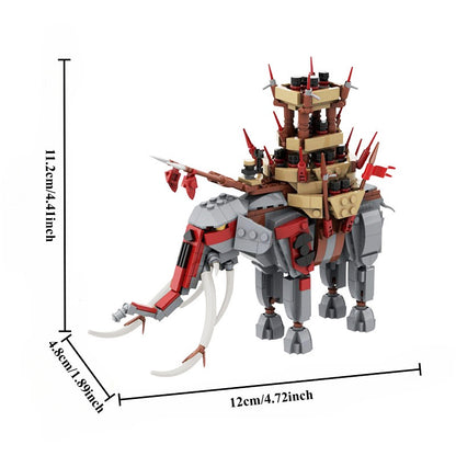 Tusked War Elephant MOC Building Kit | Fantasy Beast Model - 3