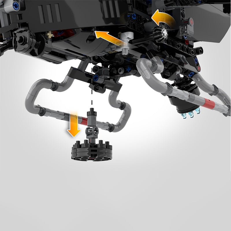 Twin-Duct Stealth VTOL Aircraft MOC Building Kit - 5