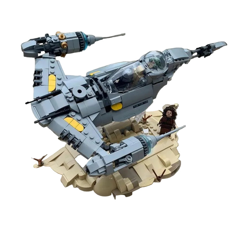 Twin-Engine Desert Patrol Starfighter Diorama MOC Building Kit - 1