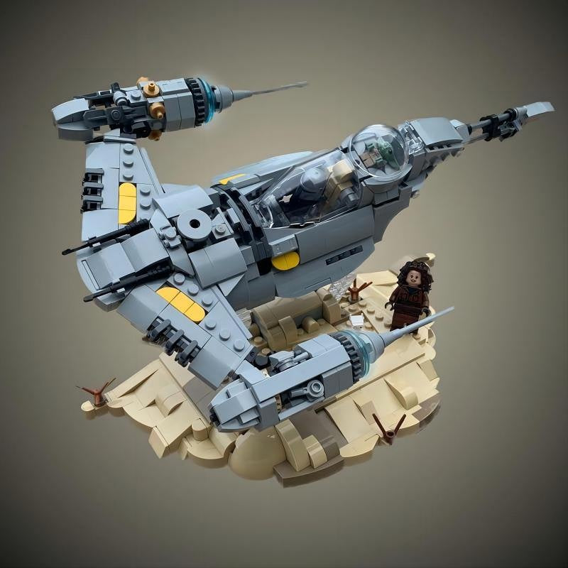 Twin-Engine Desert Patrol Starfighter Diorama MOC Building Kit - 2
