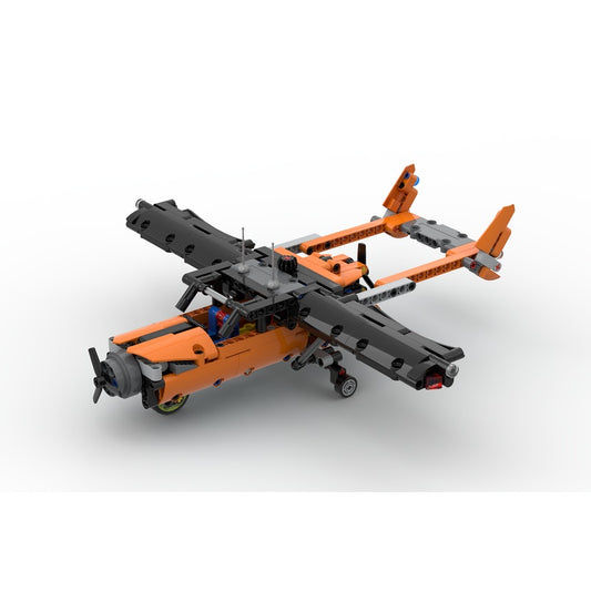 Twin-Engine Push-Pull Twin-Boom Propeller Aircraft MOC Building Kit - 1
