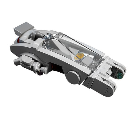 Twin-Nose Cyberpunk Aircar MOC Building Kit | Silver Flying Car - 2