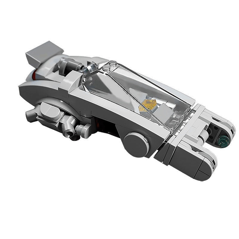 Twin-Nose Cyberpunk Aircar MOC Building Kit | Silver Flying Car - 5