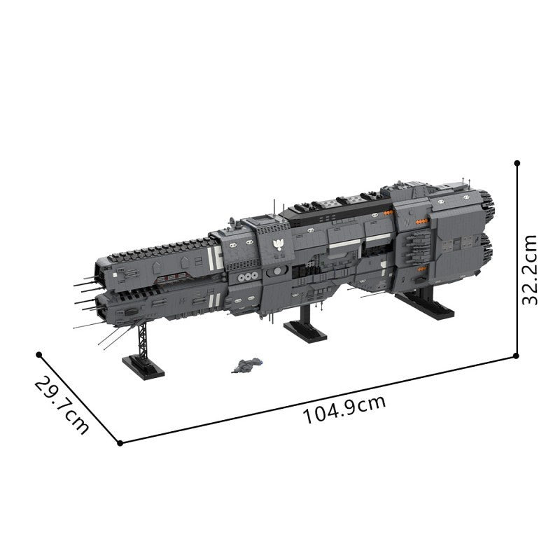 Twin-Prow Heavy Battlecruiser MOC Building Kit | Sci-Fi Capital Ship - 4