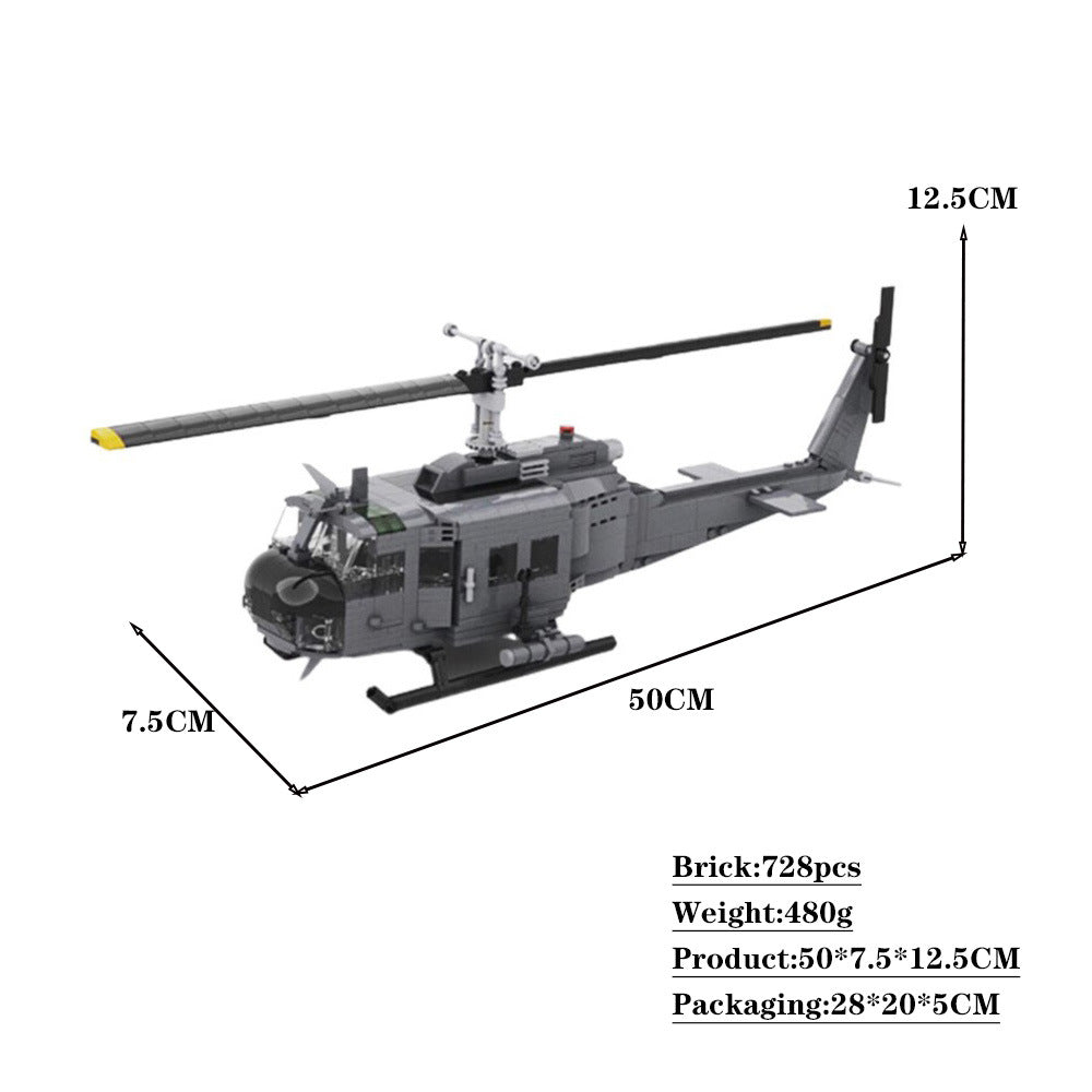 UH-1H Iroquois "Huey" Helicopter Building Kit | LEGO-Compatible MOC - 4
