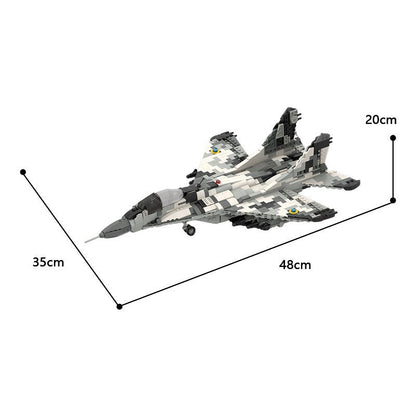 Ukrainian MiG-29 Fighter Jet MOC Building Kit | 1:35 Scale - 3