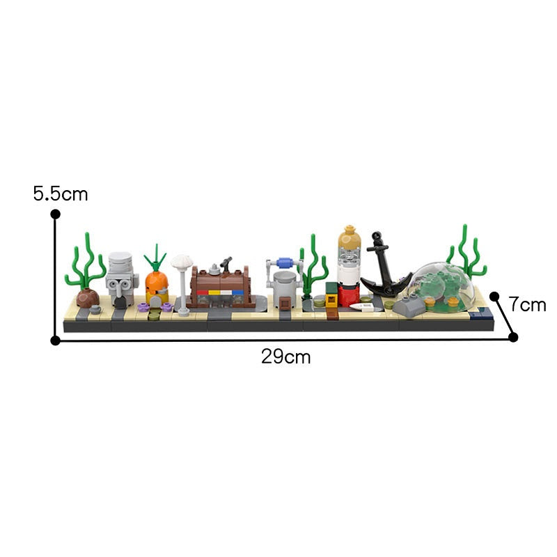 Underwater Cartoon Town Skyline Building Kit | LEGO-Compatible MOC - 2