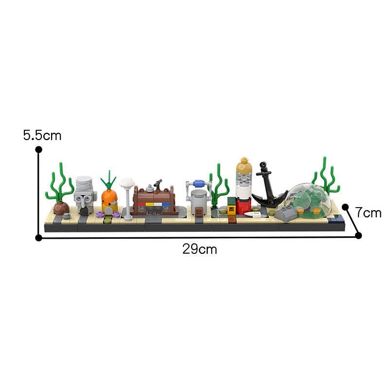 Underwater Cartoon Town Skyline MOC Architecture Building Kit - 2