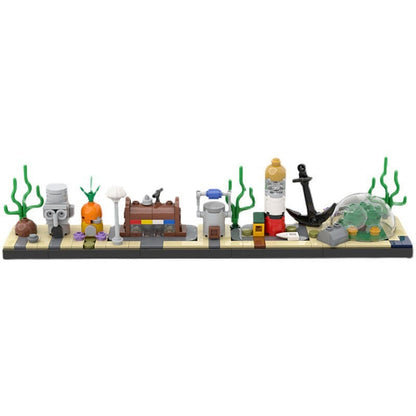 Underwater Cartoon Town Skyline MOC Architecture Building Kit - 3