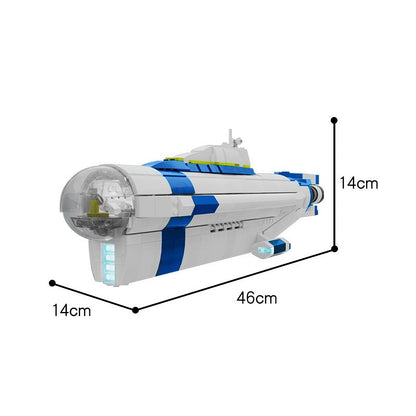 Underwater Explorer Submarine Building Kit | 1/110 Scale LEGO-Compatible MOC - 1