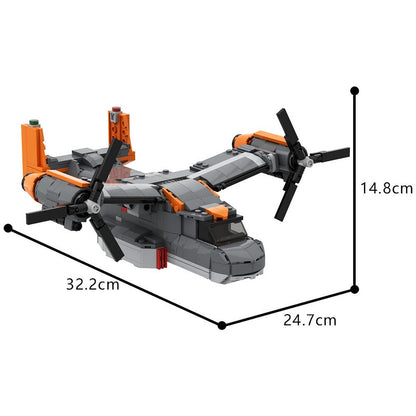V-22 Tiltrotor Aircraft MOC Building Kit | Military Aircraft Model Set - 5