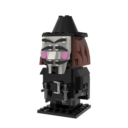 v for vendetta brickheadz moc set | lego-compatible | 145 pcs - 1