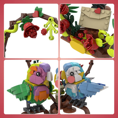 Valentine Lovebirds MOC Building Kit | Romantic Bird Display Model Set - 6