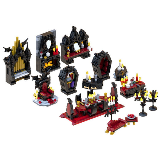 Vampire Furniture MOC Building Kit | Halloween Gothic Interior Decor - 1