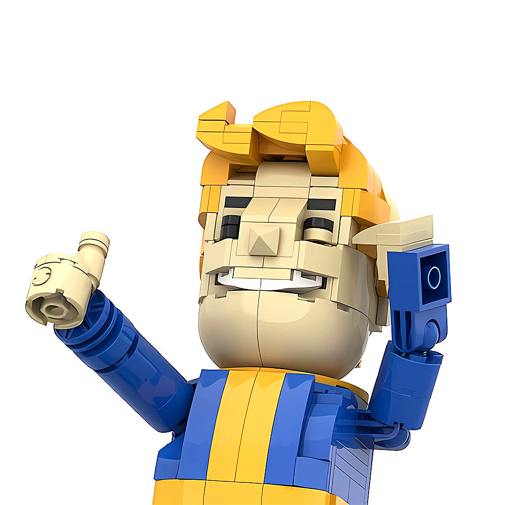 vault boy figurine with stand building set | fallout | moc-179833 - 2
