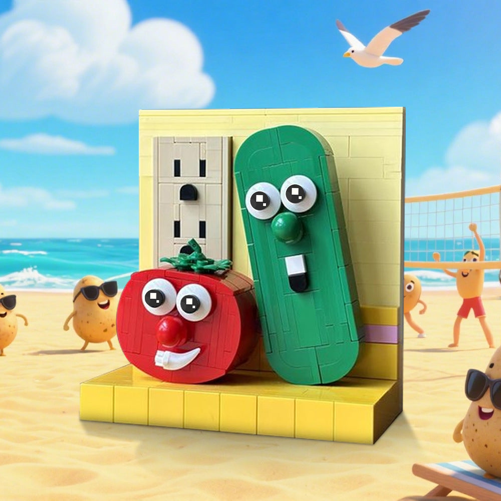 veggietales bob & larry building set | moc-222266 - 2