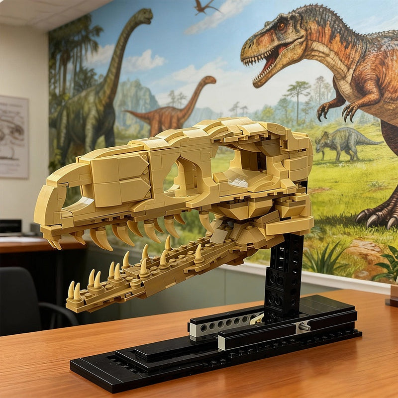 Velociraptor Fossil Skull MOC Building Kit | Dinosaur Display Model - 2