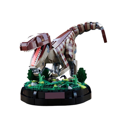 Velociraptor Statue MOC Building Kit | Prehistoric Dinosaur Display Model - 1