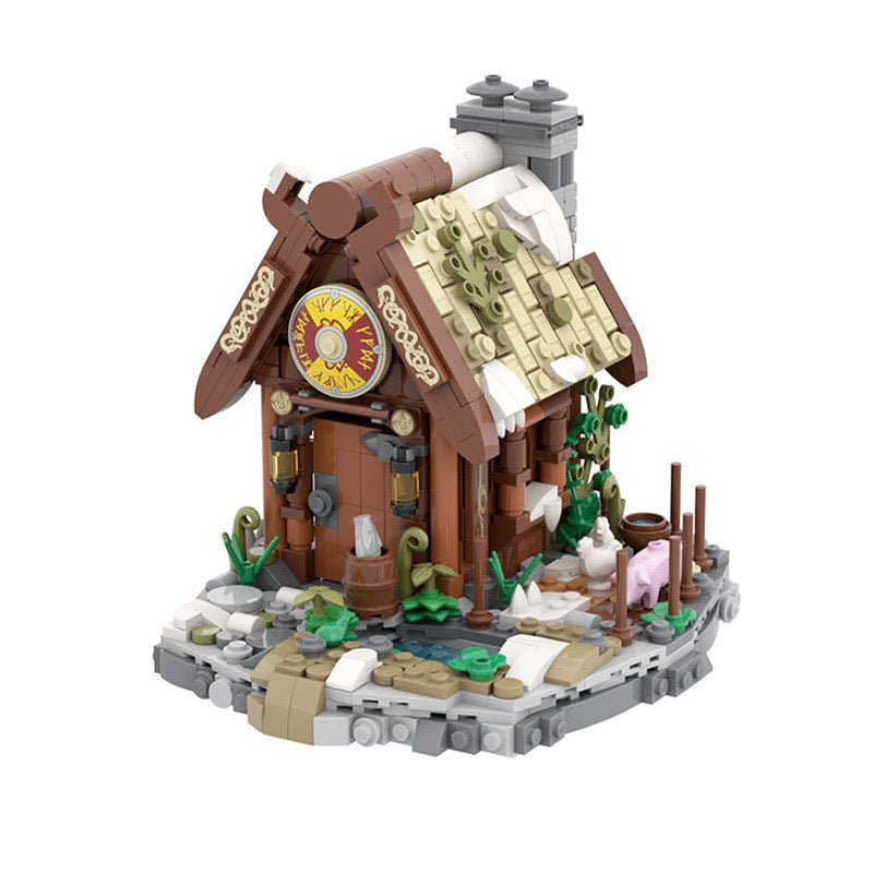 Viking Farm MOC Building Kit | Medieval Village Architecture Model - 4