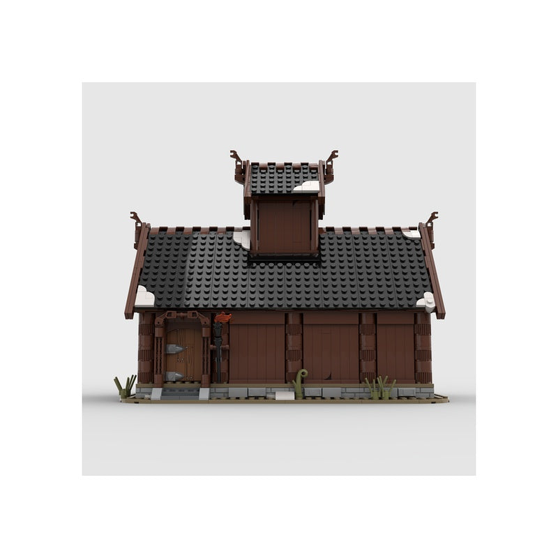 Viking God House MOC Norse Temple Architecture Building Kit - 4