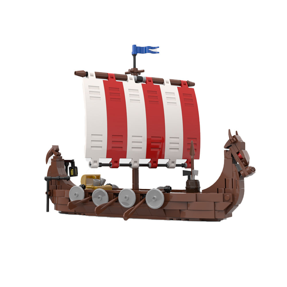 viking longship building set | moc-98225 - 1