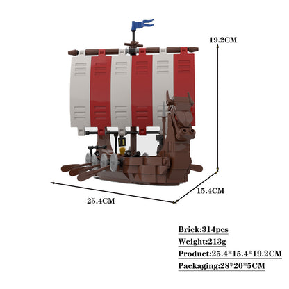 viking longship building set | moc-98225 - 4
