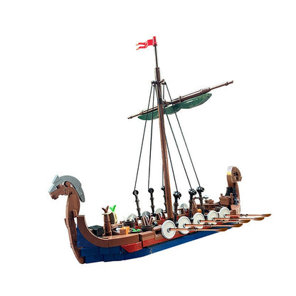 Viking Longship MOC Building Kit | Historic Wooden Sailing Vessel Model - 5