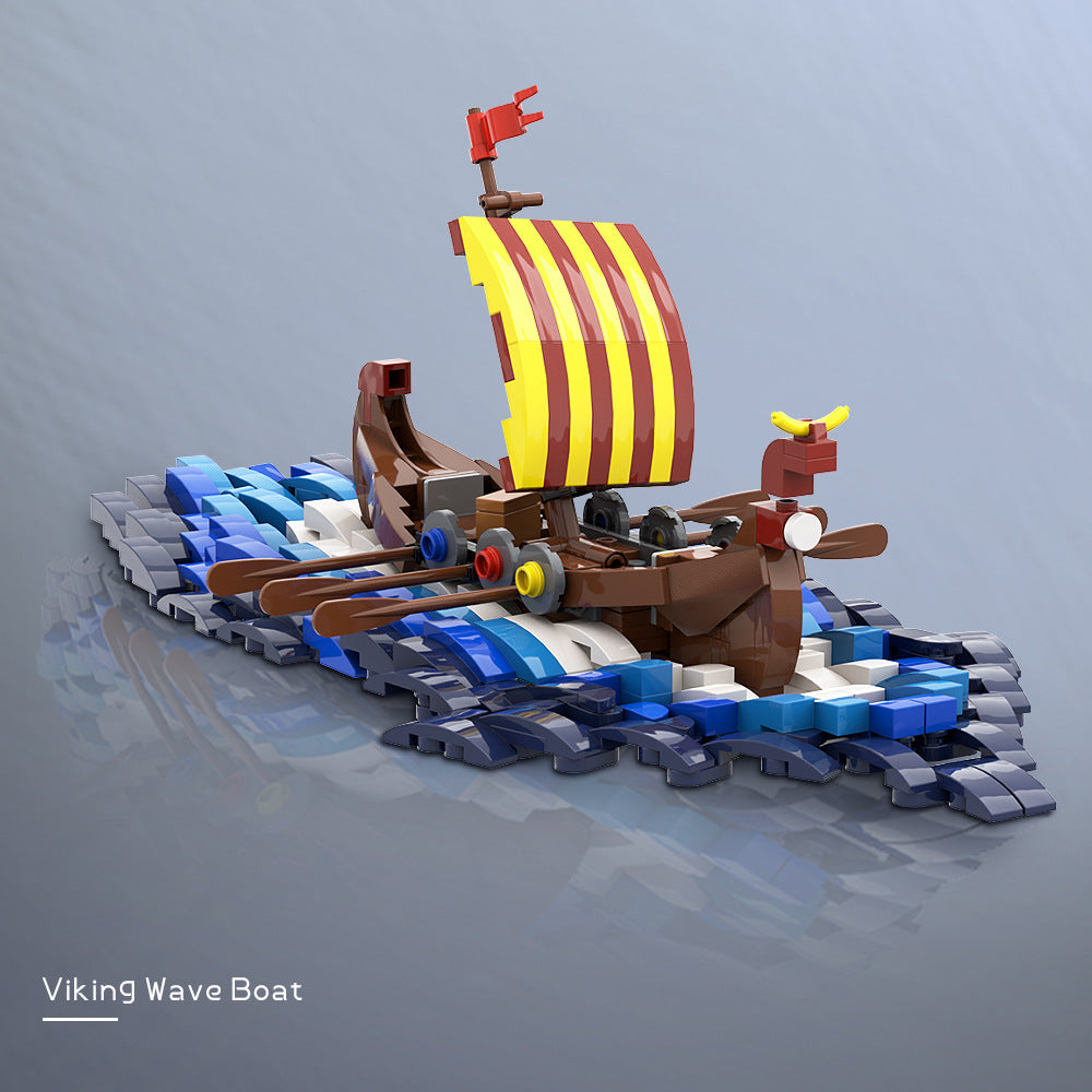 viking surf boat building set | lego compatible - 1