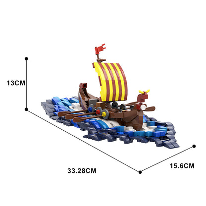 viking surf boat building set | lego compatible - 4