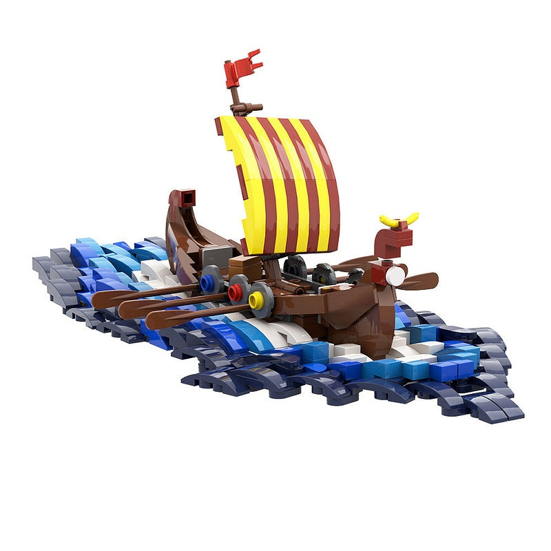 Viking Surf Boat MOC Building Kit | Nordic Adventure Ship Model - 1