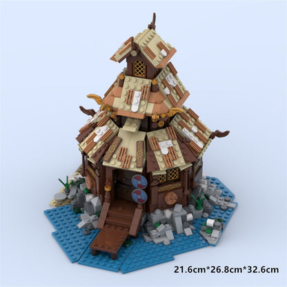 Viking Temple Coastal Timber Architecture MOC Building Kit - 4