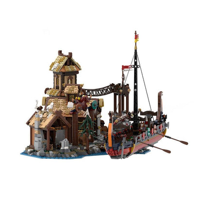 Viking Village Harbour Extension & Harbour Ship Building Kit | LEGO-Compatible MOC - 2