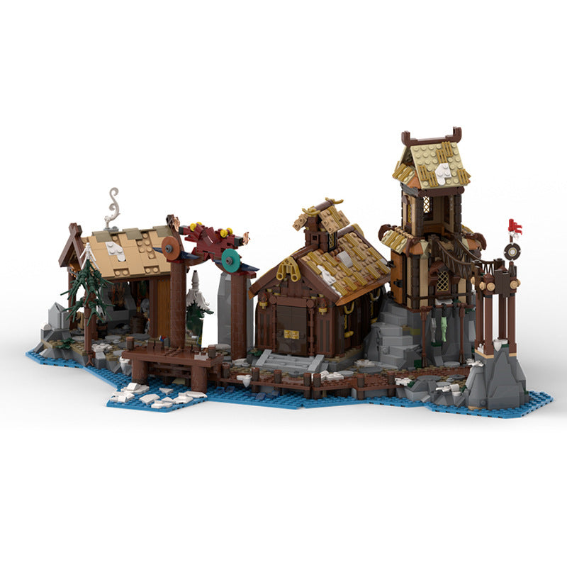 Viking Village Harbour Extension & Harbour Ship Building Kit | LEGO-Compatible MOC - 5