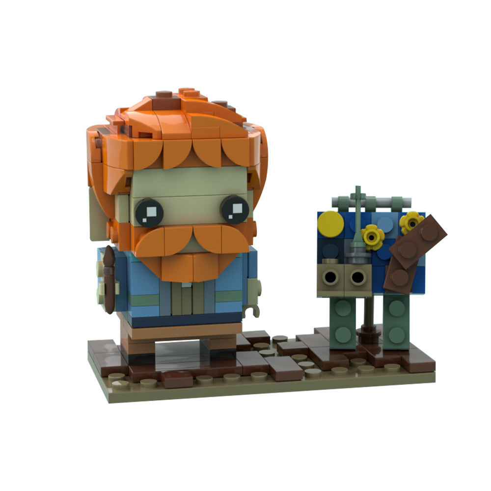 vincent van gogh brickheadz building set | moc-74161 - 3