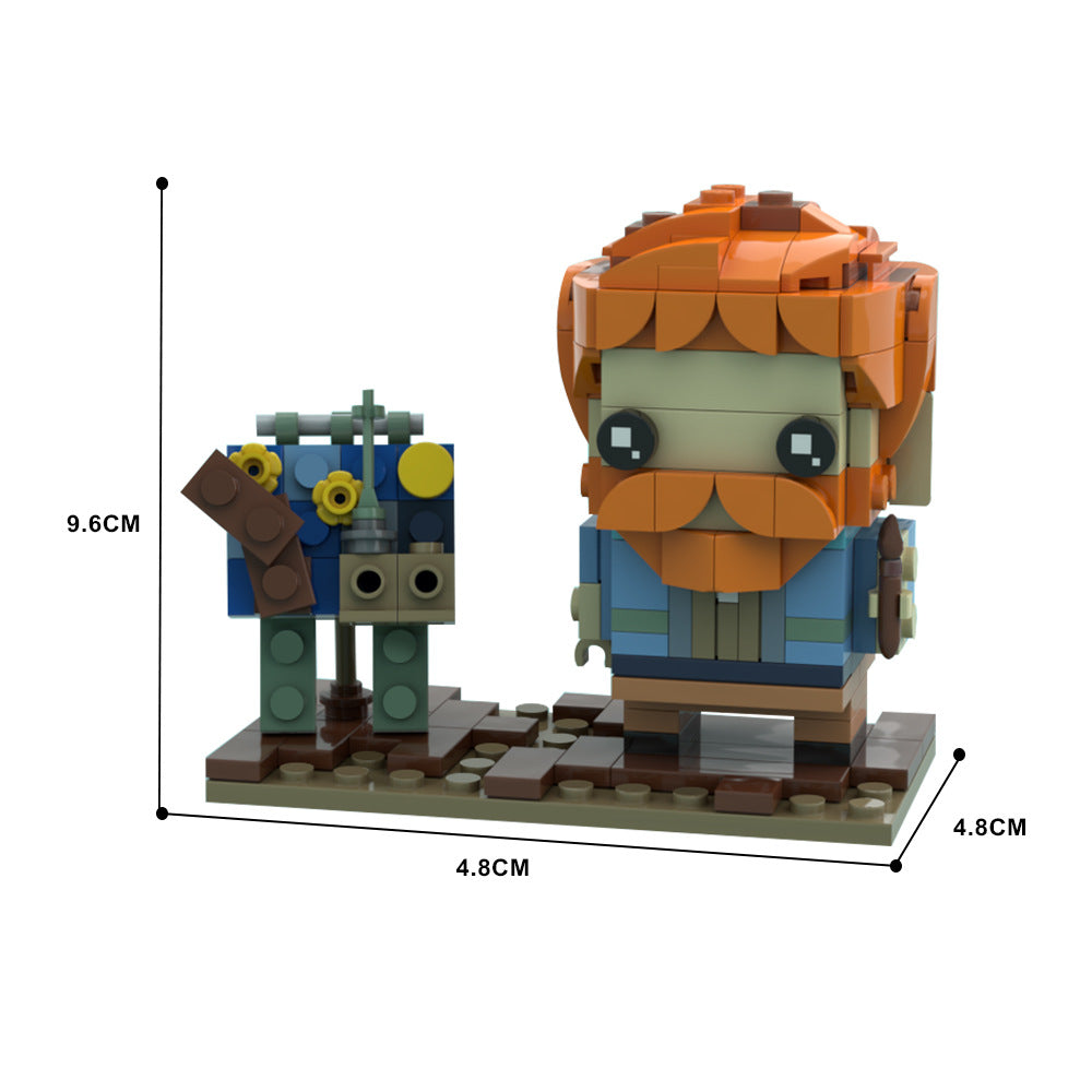 vincent van gogh brickheadz building set | moc-74161 - 4