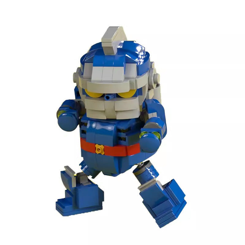 Vintage Blue Giant Robot MOC Building Kit | Retro Mecha Figure - 1