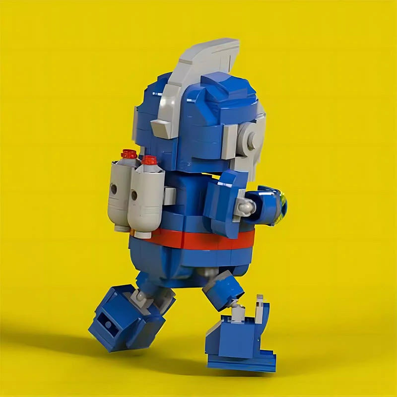 Vintage Blue Giant Robot MOC Building Kit | Retro Mecha Figure - 3