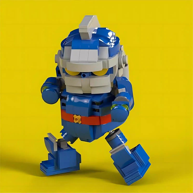 Vintage Blue Giant Robot MOC Building Kit | Retro Mecha Figure - 4