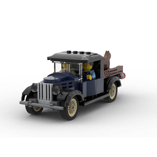 Vintage Blue Retro Pickup Truck MOC Building Kit - 1