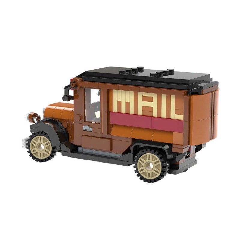 Vintage City Postal Mail Delivery Truck MOC Building Set | 6-Stud Utility Vehicle - 2
