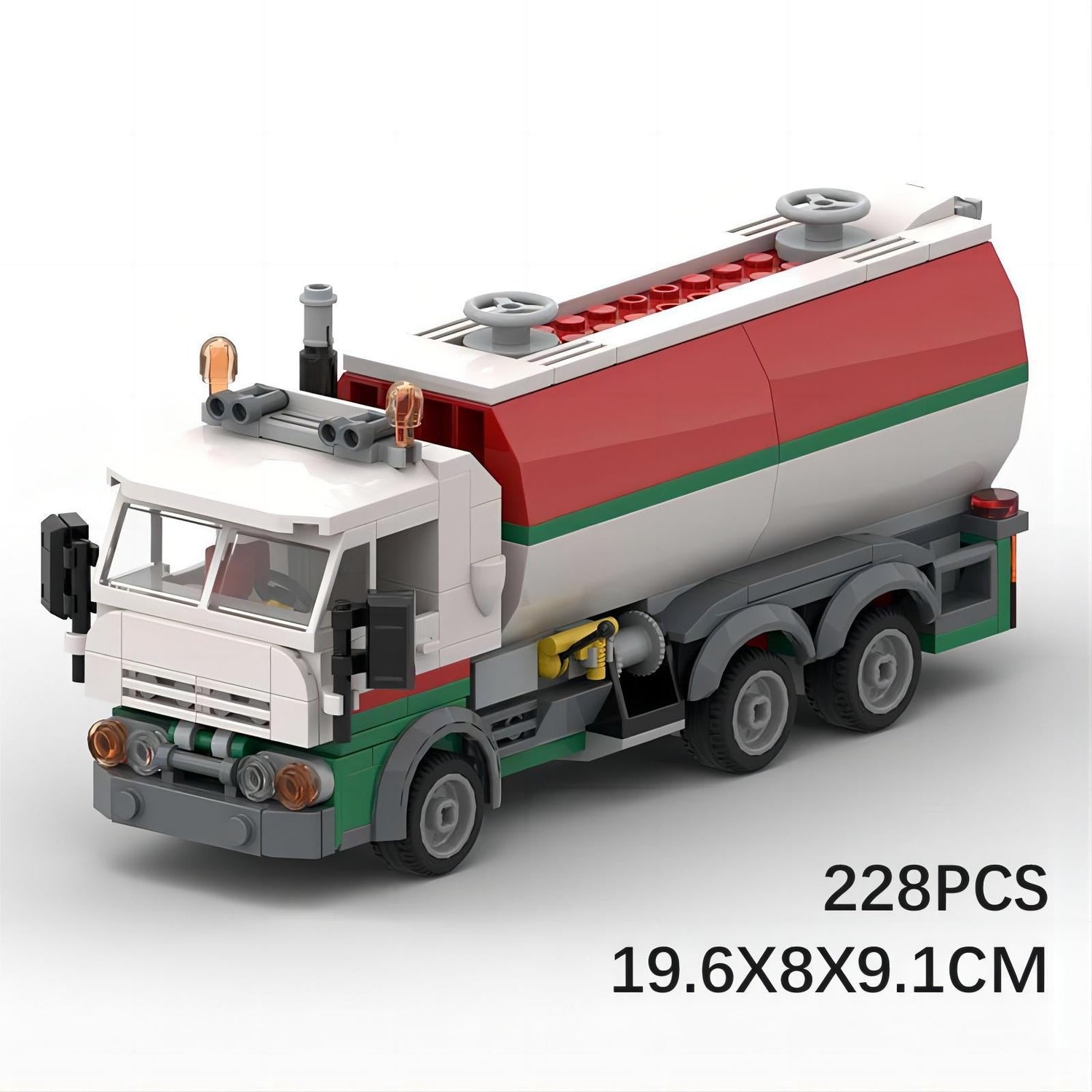 Vintage Energy Tanker Truck Building Kit | LEGO-Compatible MOC - 4