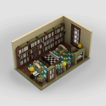 vintage library building set | moc-129589 - 1
