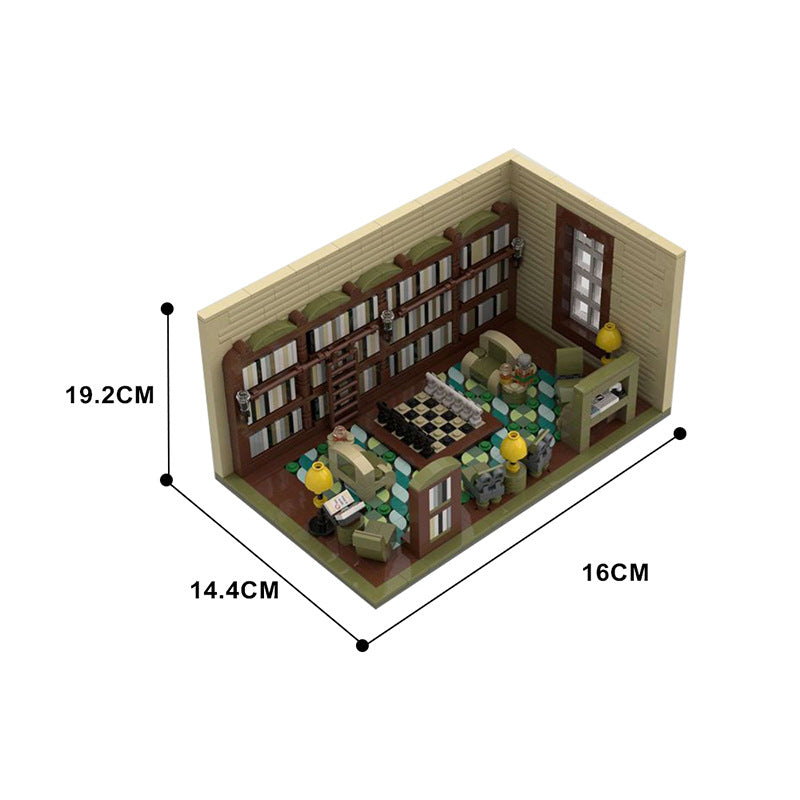 vintage library building set | moc-129589 - 4