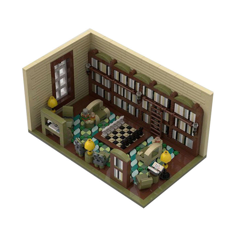 vintage library building set | moc-129589 - 5