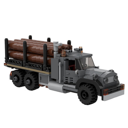 Vintage Logging Truck Building Kit | LEGO-Compatible MOC - 2
