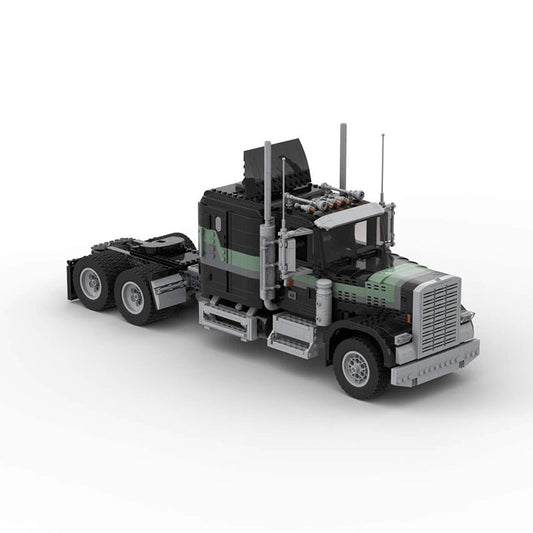 Vintage Long-Nose Heavy Duty Truck Building Kit | LEGO-Compatible MOC - 1