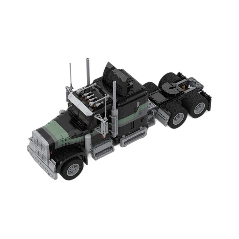 Vintage Long-Nose Heavy Truck MOC Building Kit | Classic Vehicle Model - 4