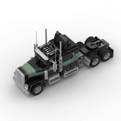 Vintage Long-Nose Heavy Truck MOC Building Kit | Classic Vehicle Model - 5