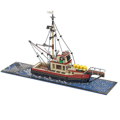 Vintage Shark Hunter Boat MOC Building Kit | Classic Ocean Explorer Vessel - 4