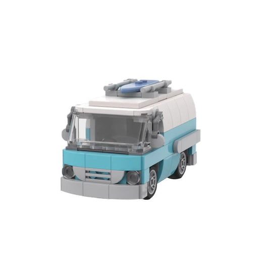 Vintage Surfer Van Building Kit | LEGO-Compatible MOC - 1